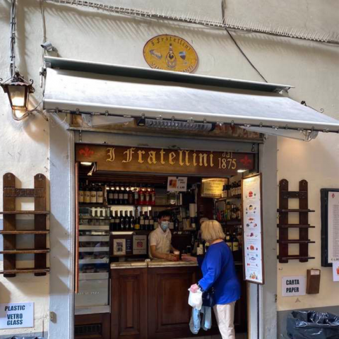 Frattelini's Alley Panini Shop where you can get a huge panini for 4 euros